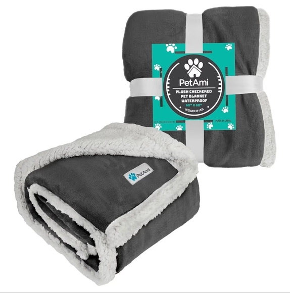 Pet-Gray Sherpa Fleece Blanket NEW - Picture 7 of 16